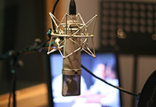 Neumann U89 mic for voice-over recording in soundproofed booth