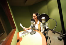 Soundproofed booth for voice-over recording